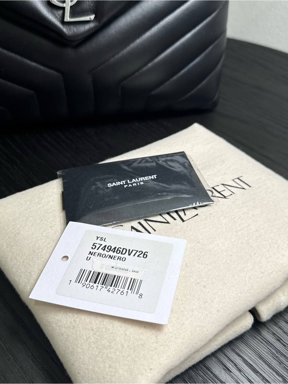 Saint Laurent YSL Loulou Medium Shoulder Bag Quilted Leather Black - Picture 9 of 9